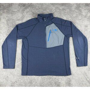 The North Face FlashDry 1/4 Zip Fleece Pullover Mens Large Blue Gray Jacket